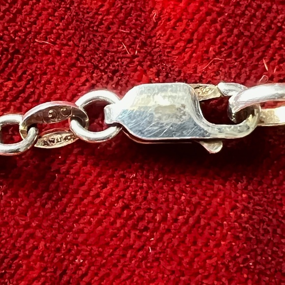 Garnet 925 W/ 18K Accents Italy Pendant W/ 925 Adjustable Italy Rolo 18" Chain - Picture 13 of 15